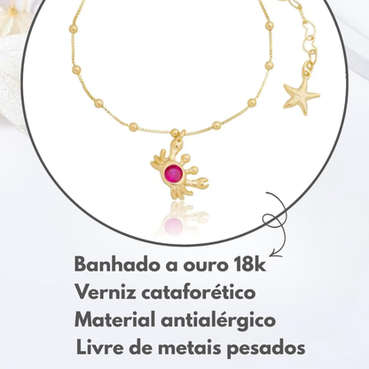 Pulseira Infantil Caranguejinho Vermelhinho