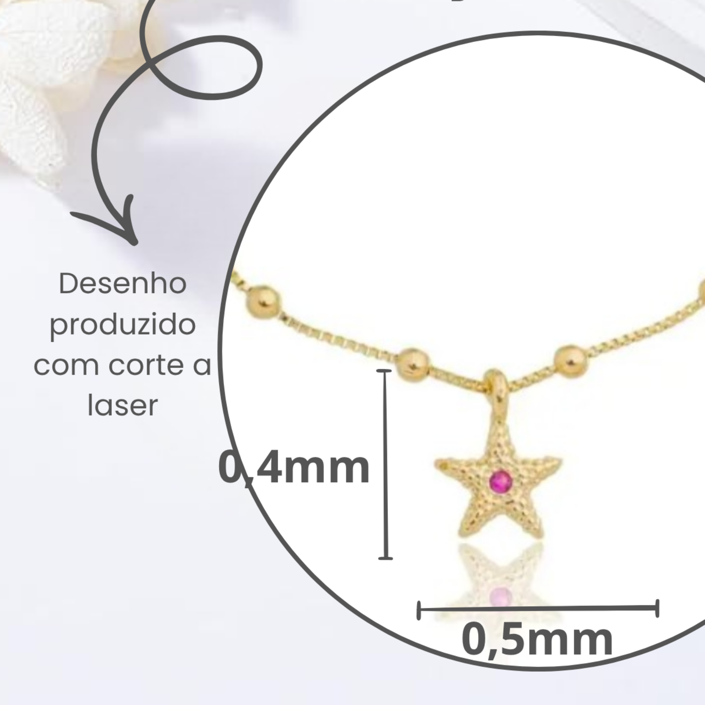 Pulseira Infantil Estrelinha do Mar