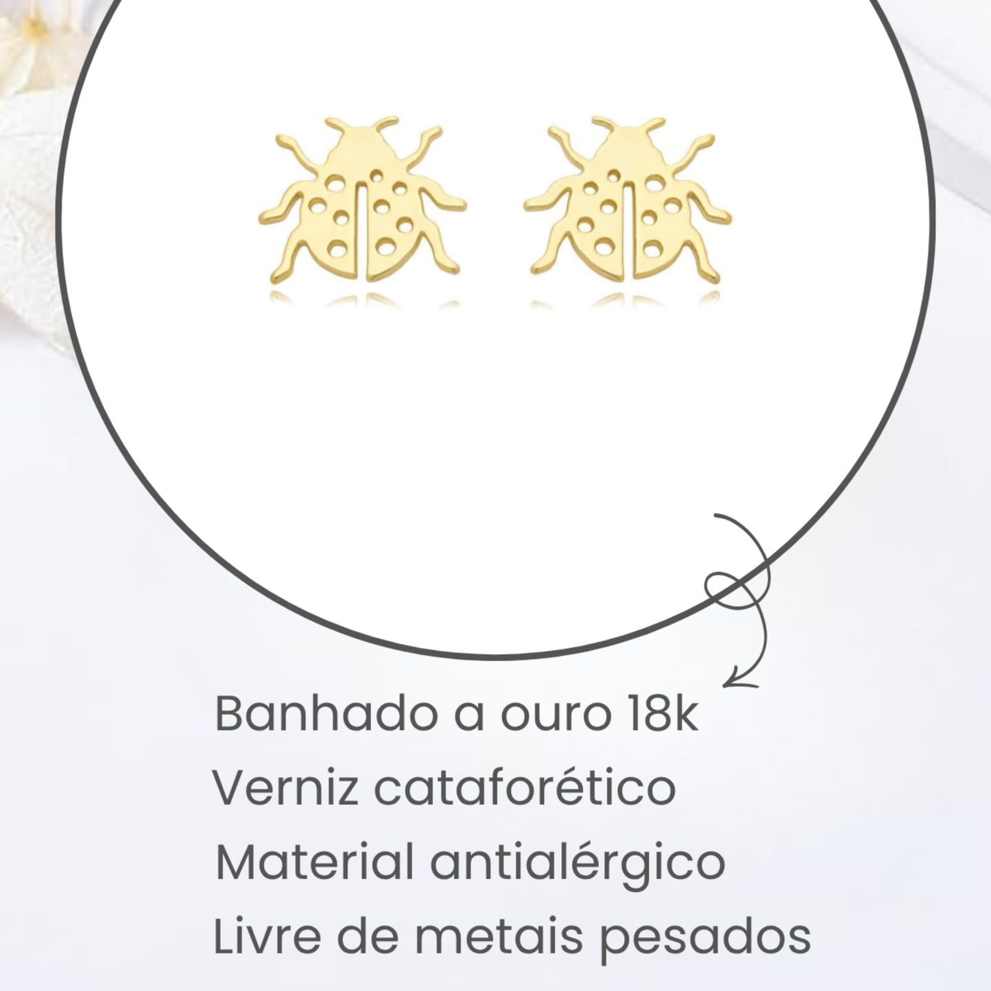 Brincos Adultos Joaninha