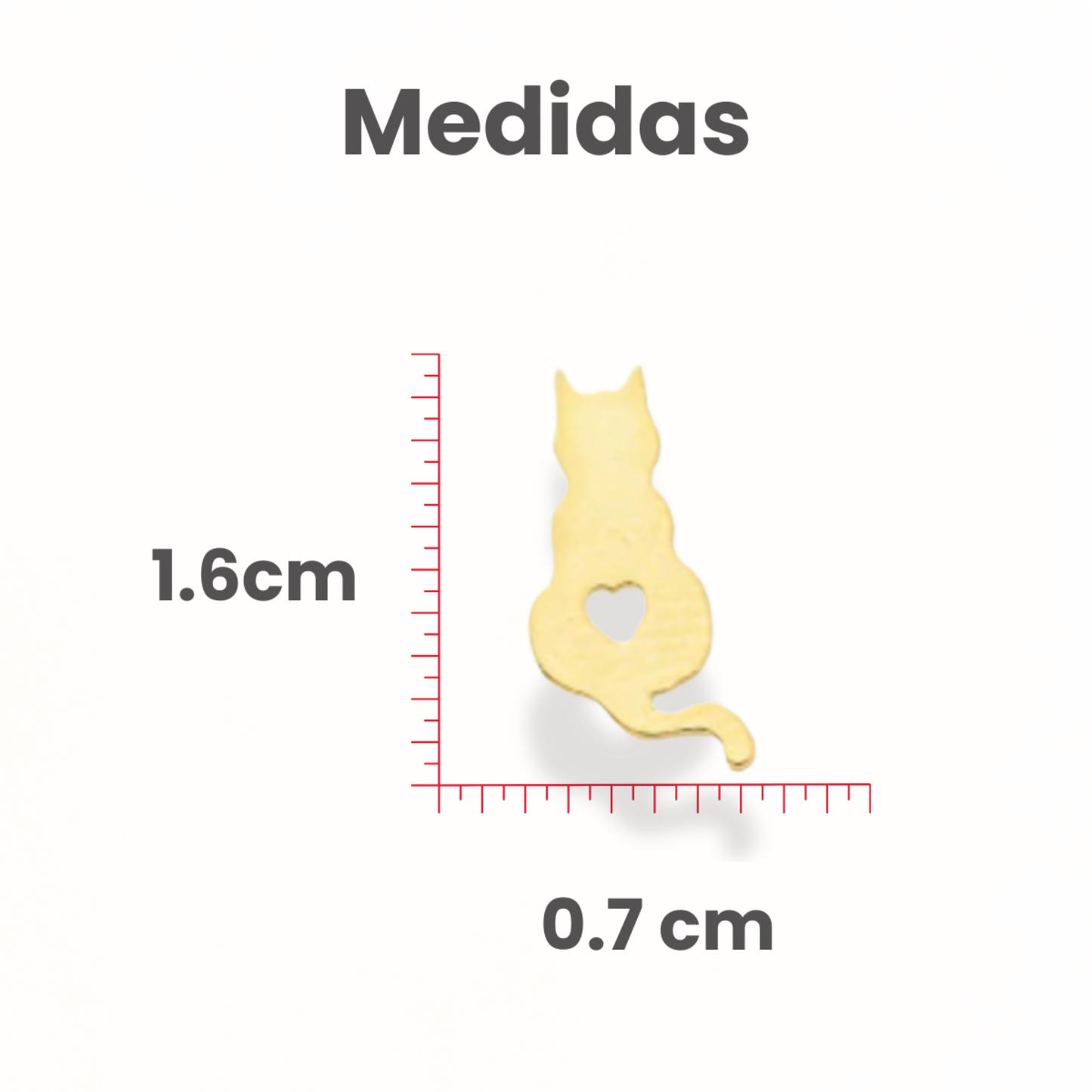 Brincos Gato com Coração Vazado