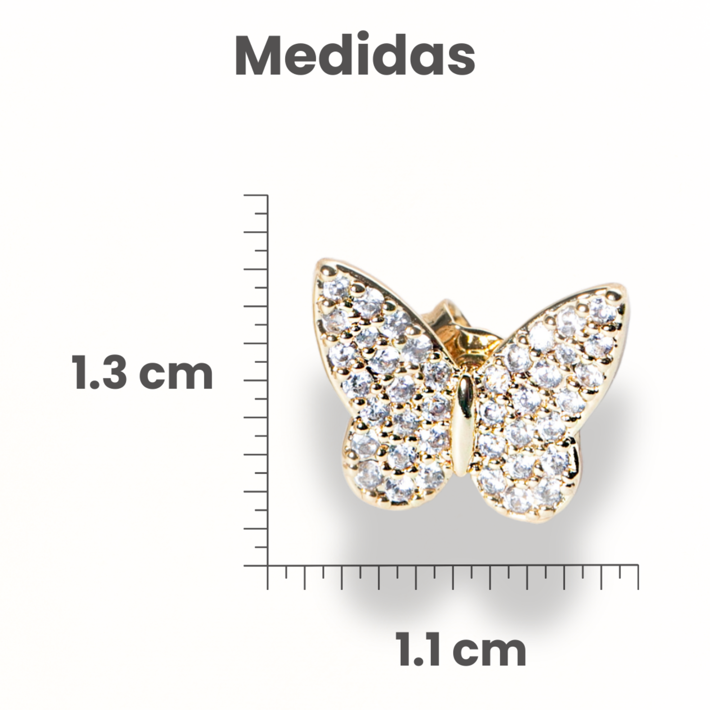Brincos Borboleta Microzircônias Brancas