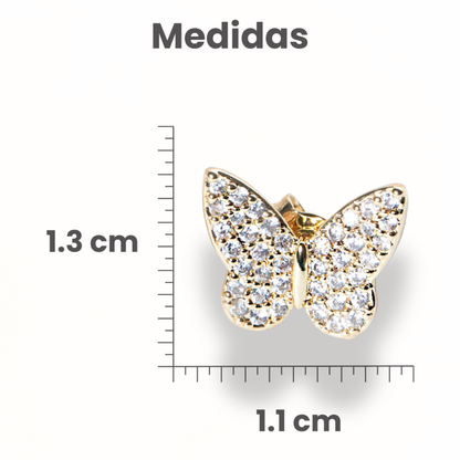 Brincos Borboleta Microzircônias Brancas