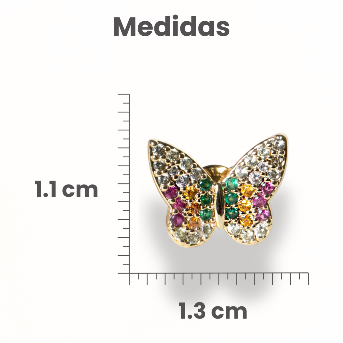 Brincos Borboleta Microzircônias Coloridas