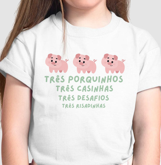 Camiseta Os Três Porquinhos