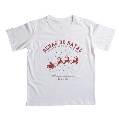Camiseta Renas de Natal e o Papai Noel