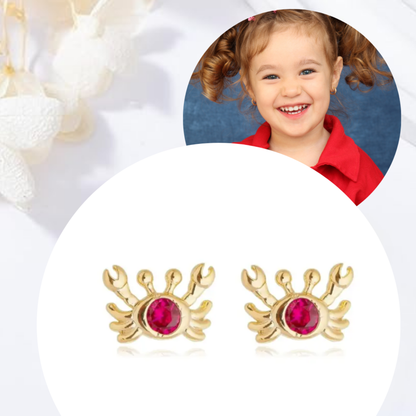 Brincos Infantis Caranguejos Vermelhinhos