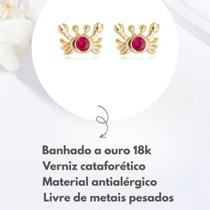 Brincos Infantis Caranguejos Vermelhinhos