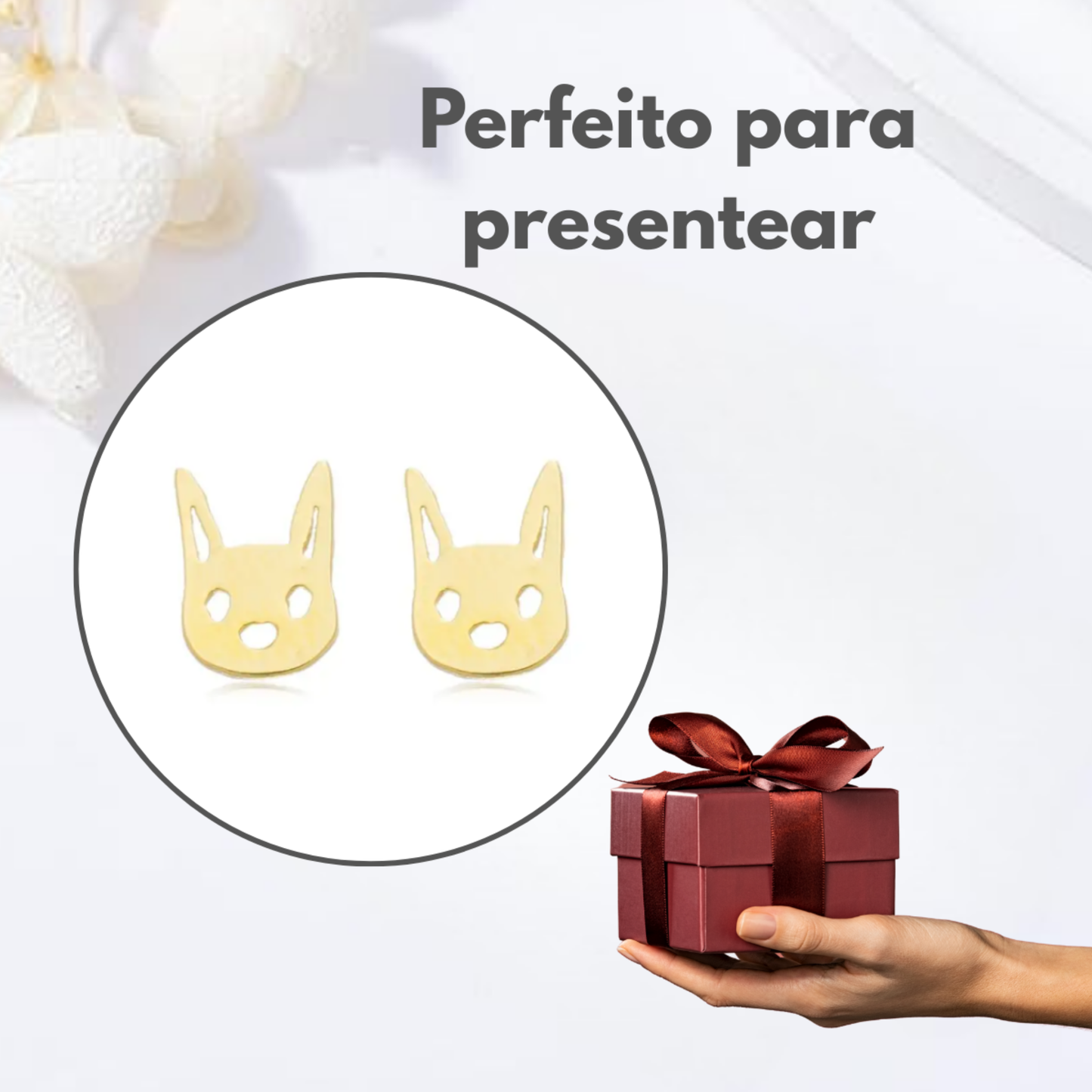 Brincos Infantis Carinha de Coelho