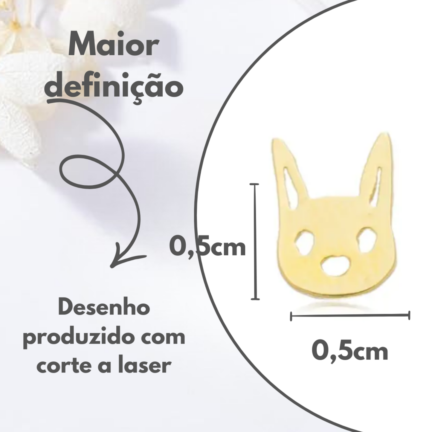 Brincos Infantis Carinha de Coelho