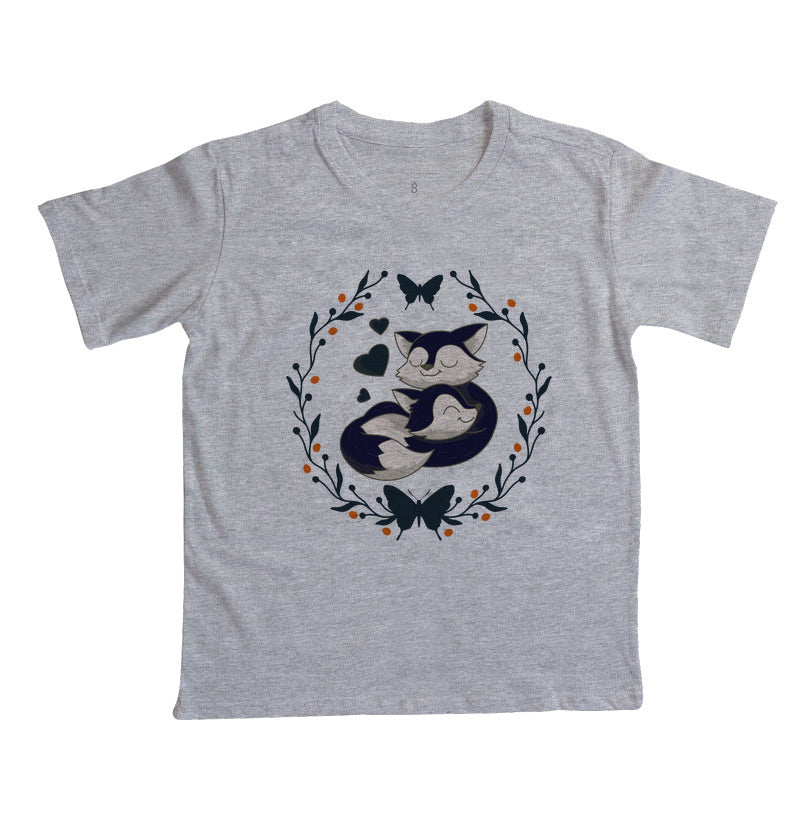 Camiseta Mamãe e filhinho Raposas