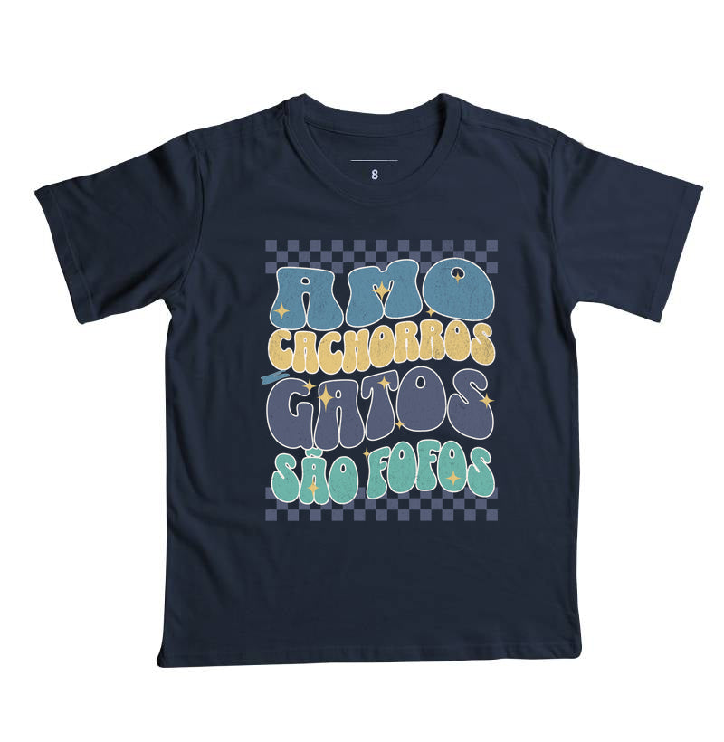 Camiseta  Amo Cachorros e Gatos