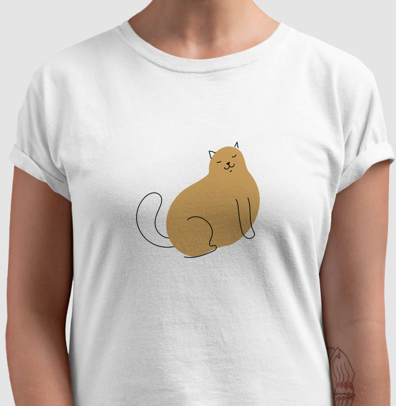 Camiseta Gato e traços