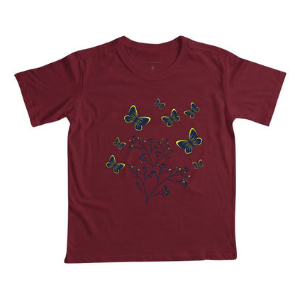 Camiseta Borboletas Azuis e Amarelas