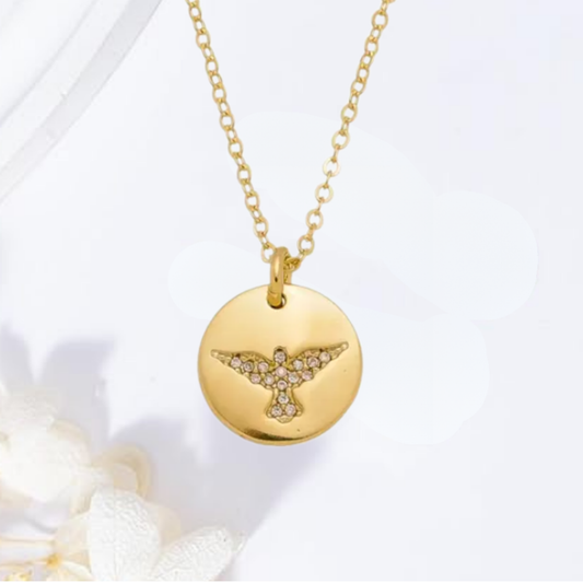 Colar Adulto Medalha do Espírito Santo Cravejado