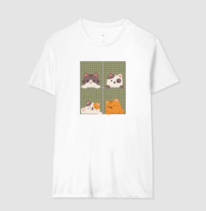Camiseta Cats na Janela