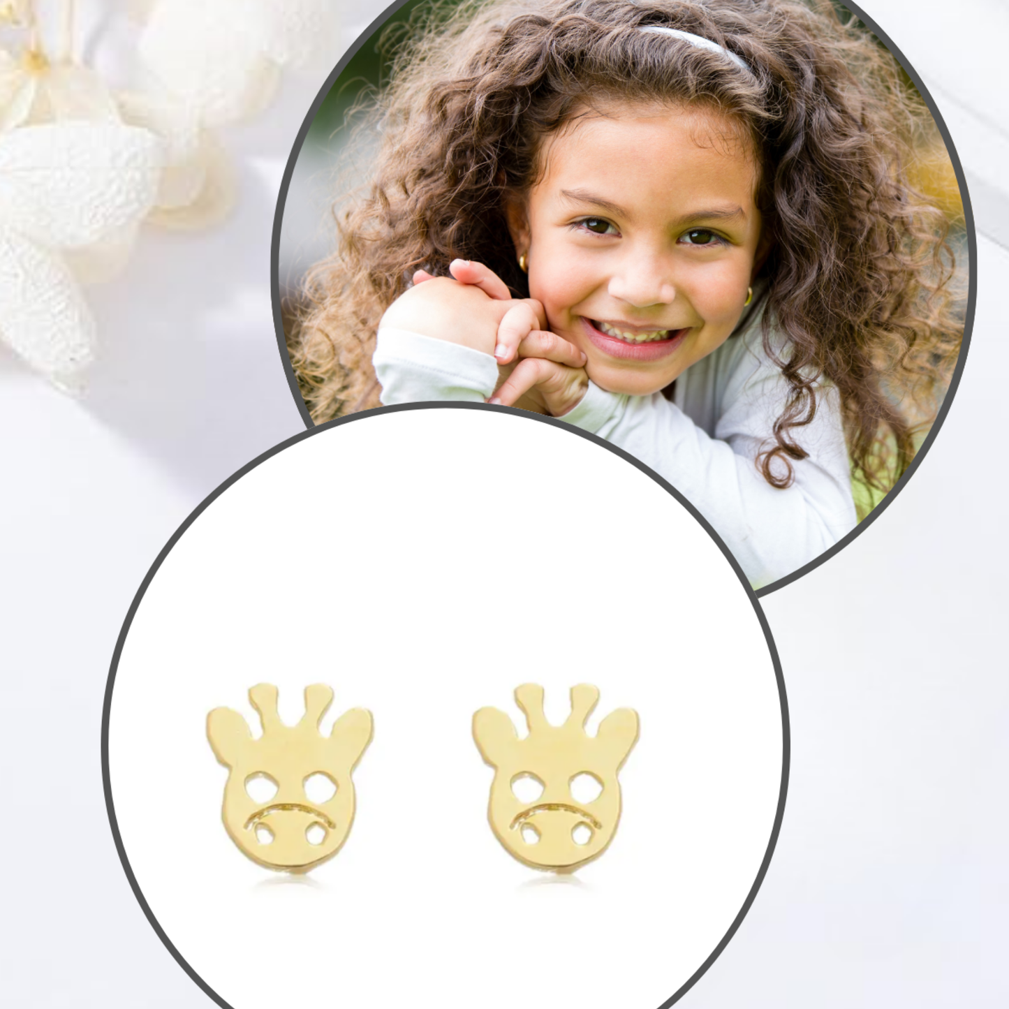 Brincos Infantis Carinha de Girafa