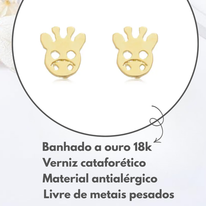 Brincos Infantis Carinha de Girafa
