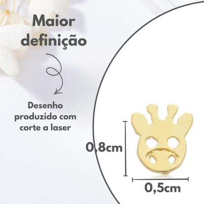 Brincos Infantis Carinha de Girafa