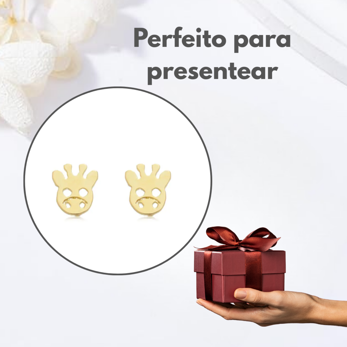 Brincos Infantis Carinha de Girafa