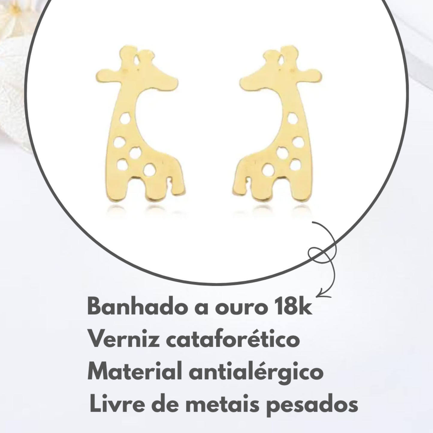 Brincos Infantis Girafinhas com Manchinhas