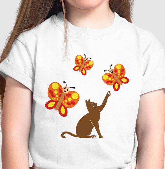 Camiseta Brincando com o gatinho