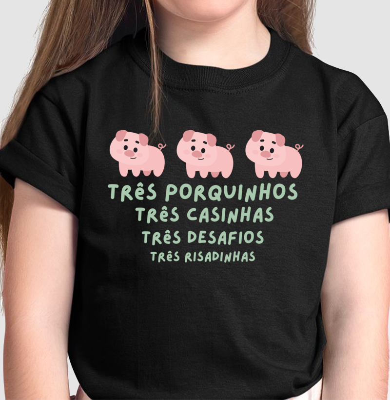 Camiseta Os três porquinhos