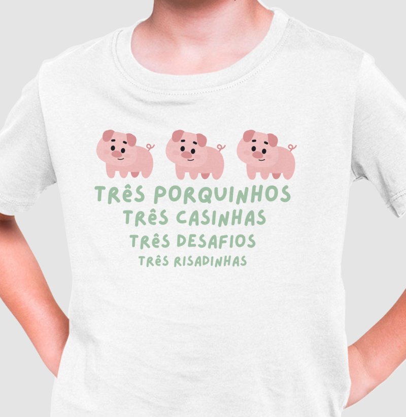 Camiseta Os três porquinhos