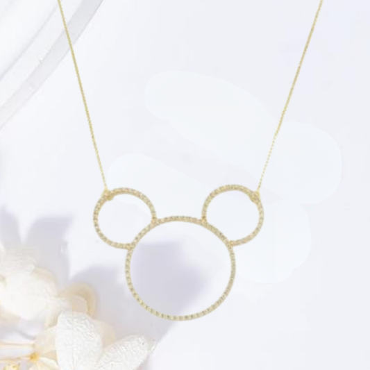 Colar  Adulto Silhueta Vintage Cravejado