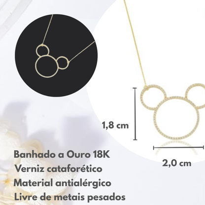 Colar  Adulto Silhueta Vintage Cravejado