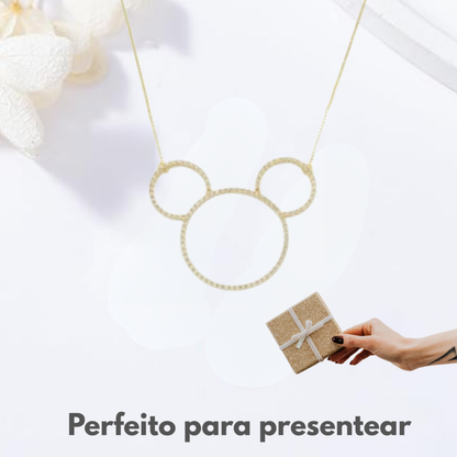 Colar  Adulto Silhueta Vintage Cravejado