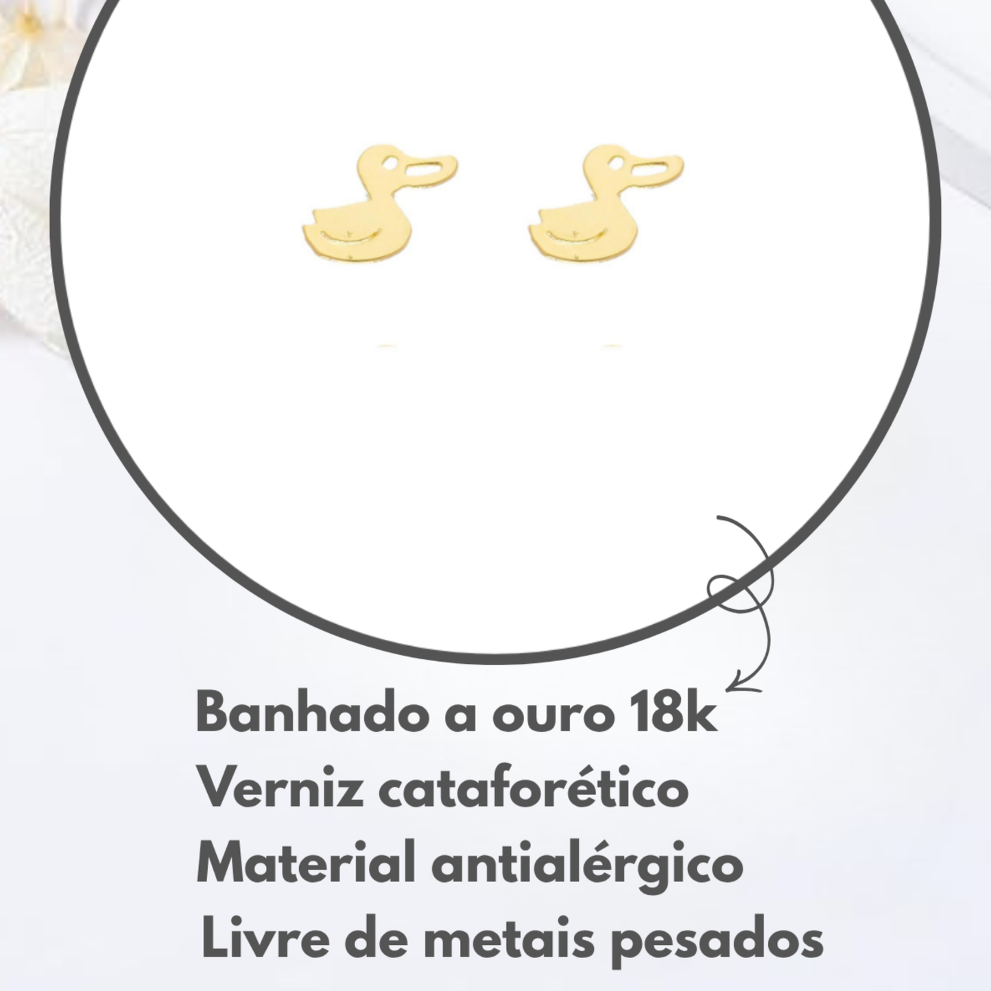 Brincos Infantis Patinho