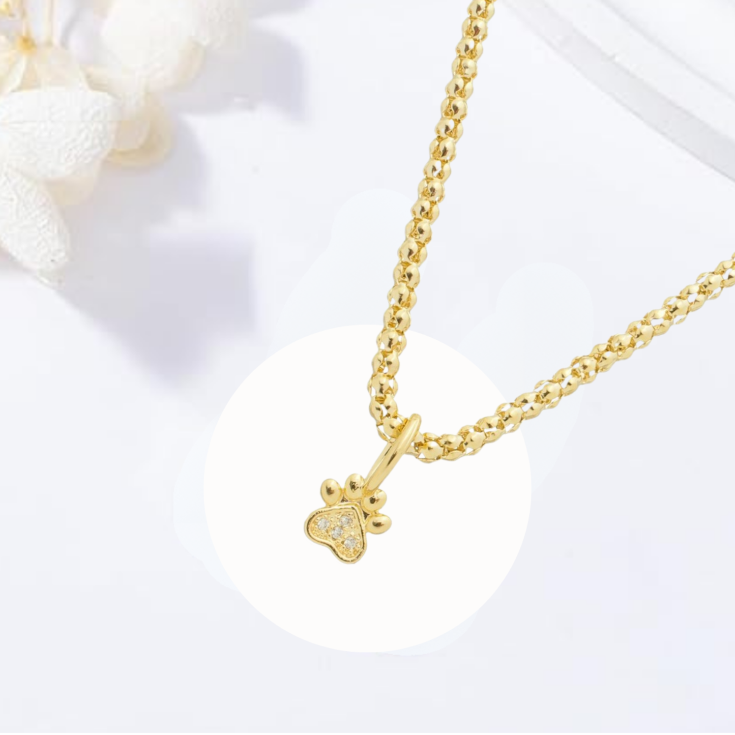 Colar Adulto Pipoca com Pingente de Pata