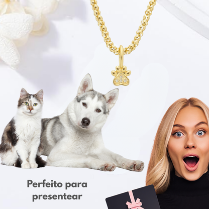 Colar Adulto Pipoca com Pingente de Pata