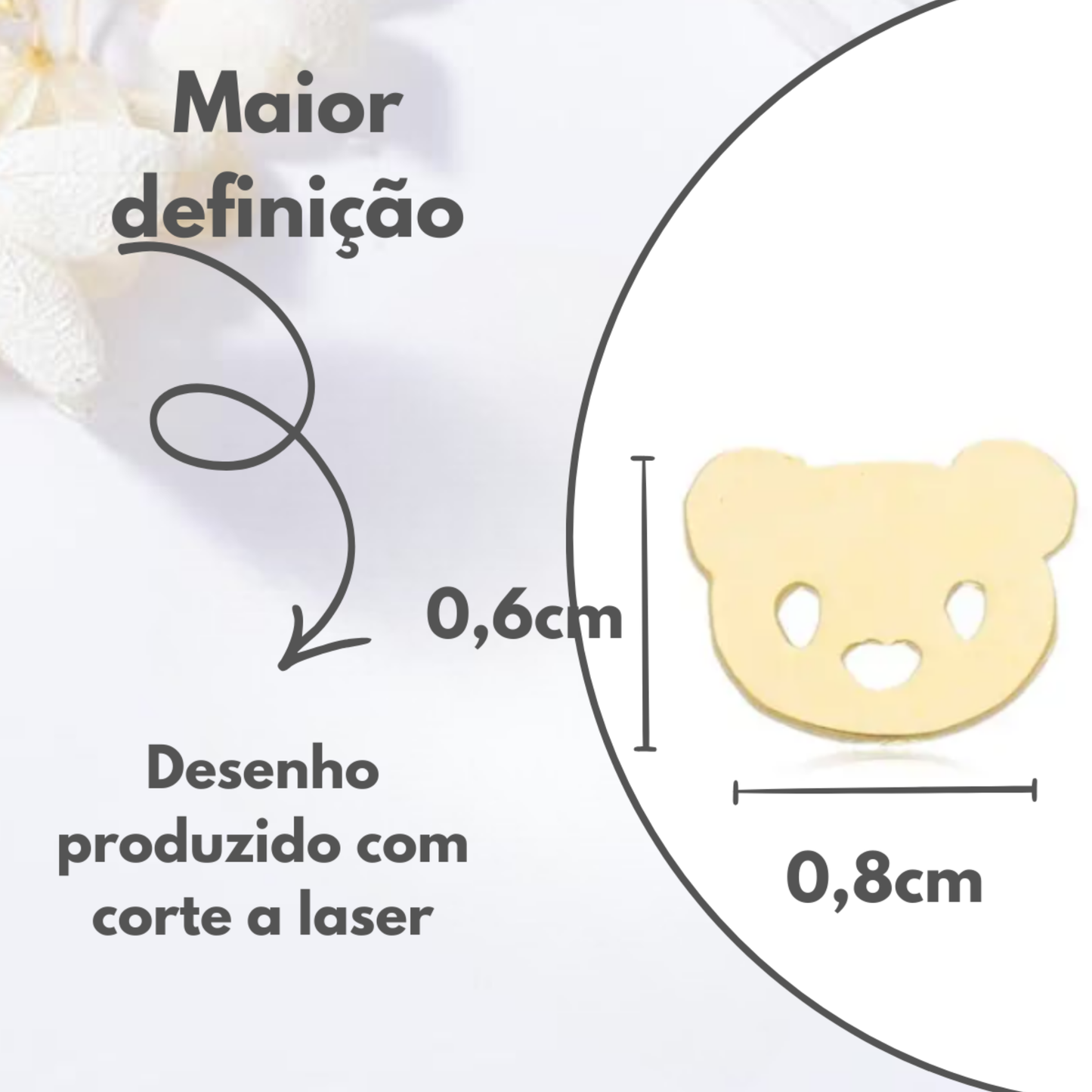 Brincos Infantis Carinha de Urso