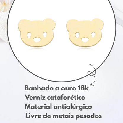 Brincos Infantis Carinha de Urso